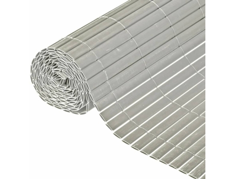Nature Valla cañizo de ocultación jardín doble cara PVC gris 1x3 m