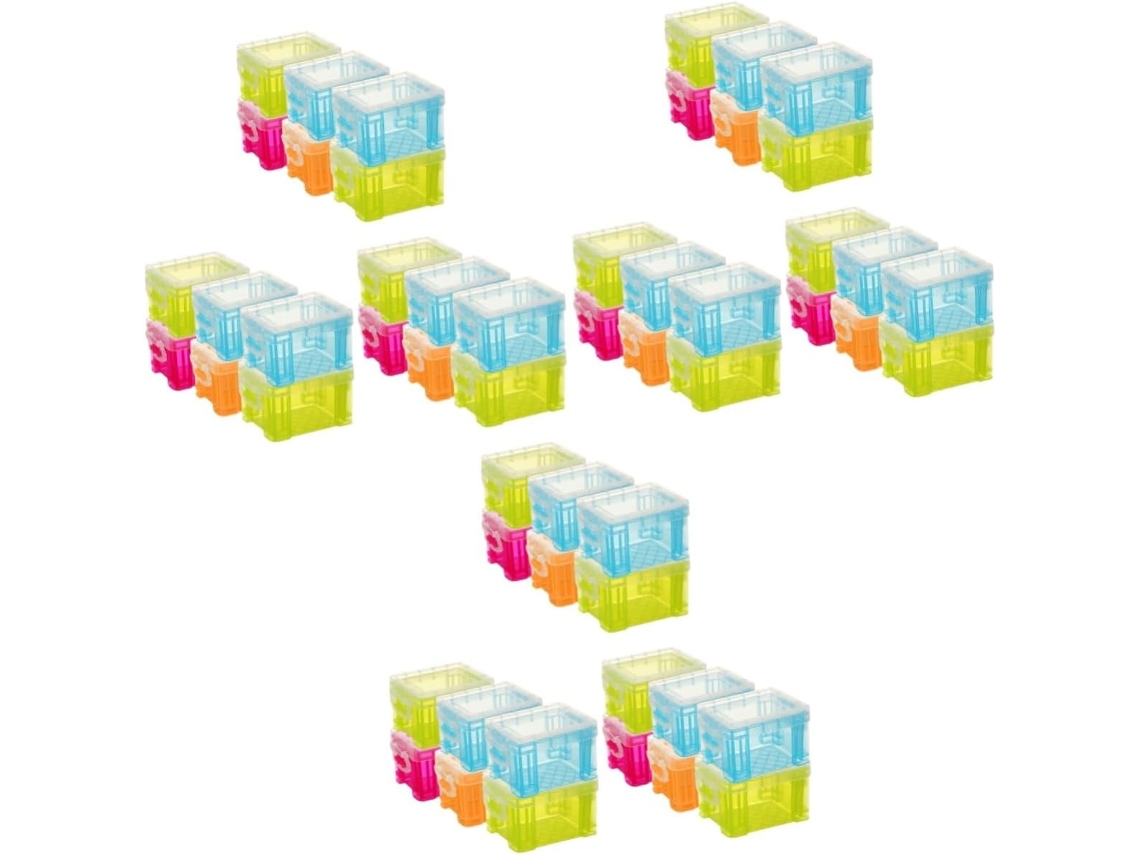 Nuobesty Juego De 3 Cajas De Almacenamiento Con Tapa Para Pequeños Recipientes Y Contenedores De Plástico.