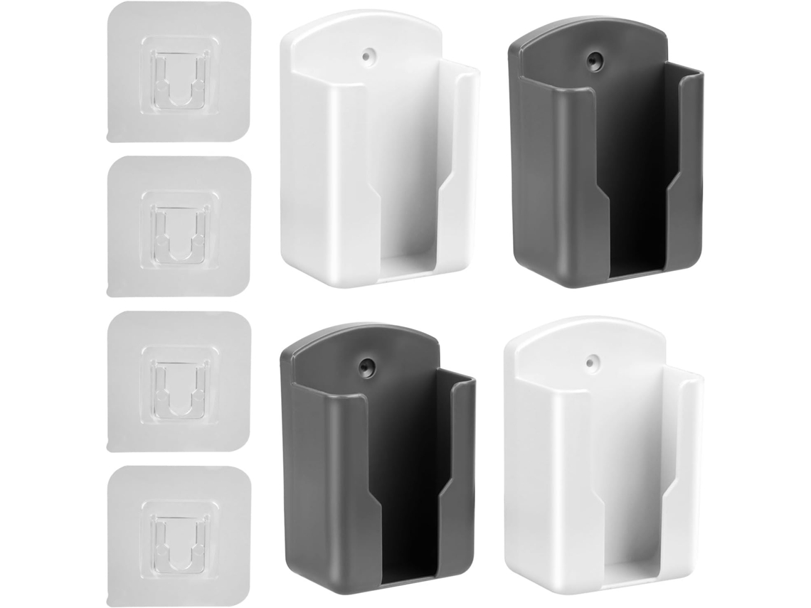 4 Organizadores Pared Mando Distancia Blanco/gris, Multifuncional