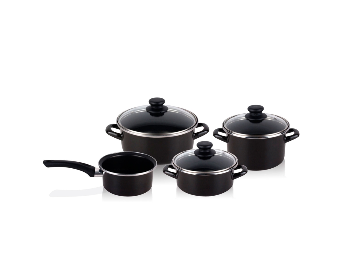 Batería De Cocina 7 Piezas, Inducción, Antiadherente, Libre Pfoa, Acero Vitrificado, Libre Pfoa Magefesa Kenia Negro