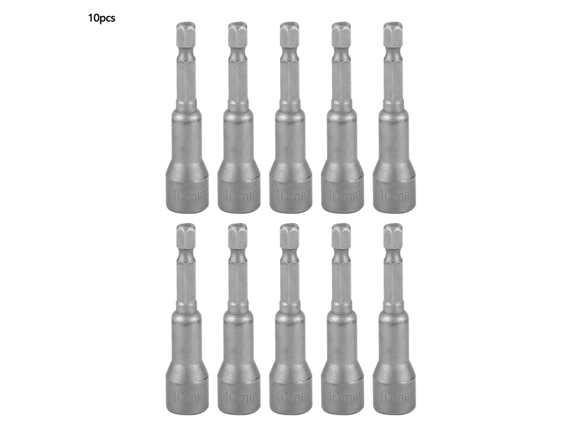 Juego De 10 Llaves De Vaso Neumáticas Magnéticas De Acero Inoxidable De 1/4''*65mm*h10