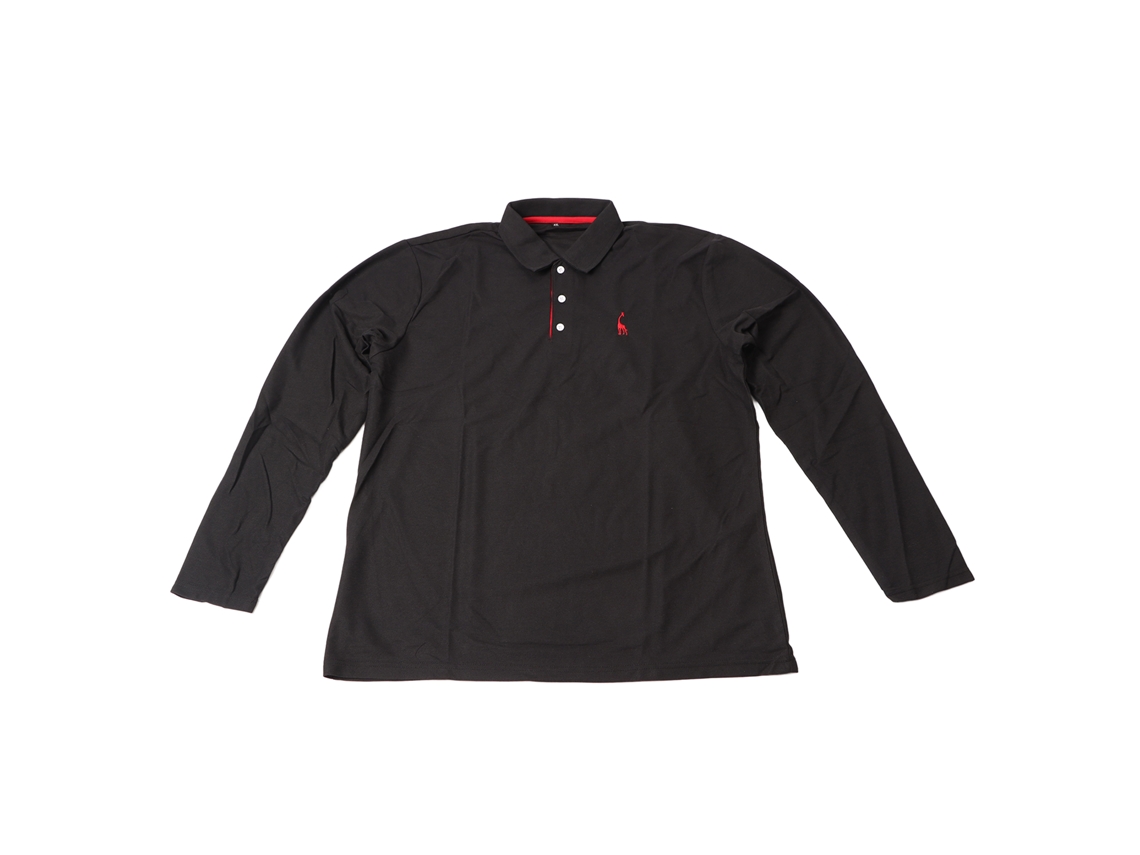 Camiseta De Manga Larga Para Hombre Con Botones, Estampados Bonitos, Estilo Casual, Xxl, Color Negro Y Rojo.