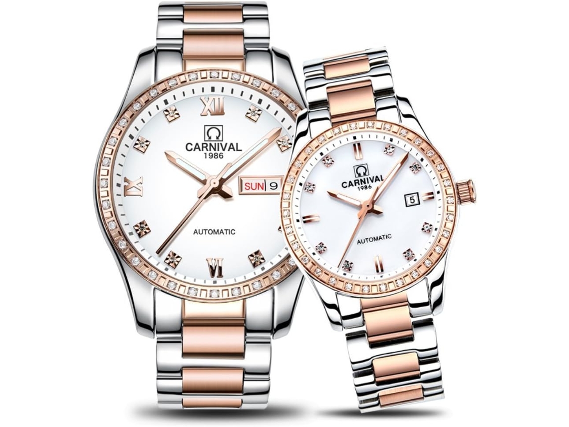 Reloj Ushion de acero inoxidable plateado y negro con cristal de zafiro
