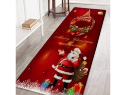 Felpudo Navideño Rojo Para Entrada Exterior, Decorativo, Antideslizante, 40x120cm