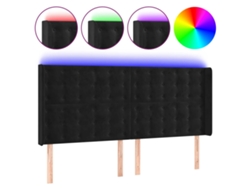 Cabecero Con Led VIDAXL Negro Terciopelo (163x16x128 cm)
