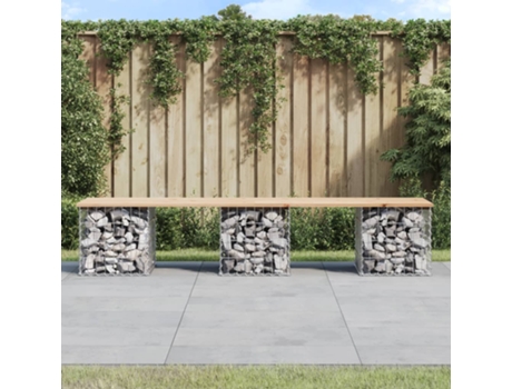 Banco De Jardín VIDAXL Marrón Madera (203x44x42 cm)