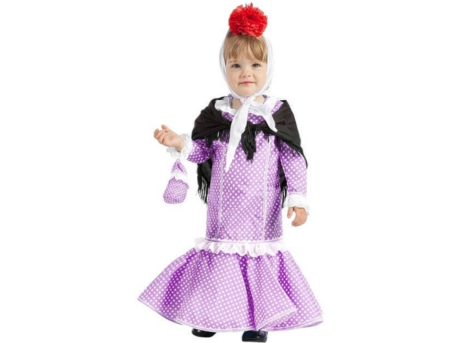Disfraz de Bebé DISFRAZZES Chulapa Lila (Talla: 6 a 12 meses)