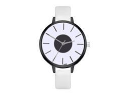 Reloj De Pulsera Analógico De Aleación Para Mujer Con Esfera Redonda, Movimiento De Cuarzo, Blanco, Moderno.