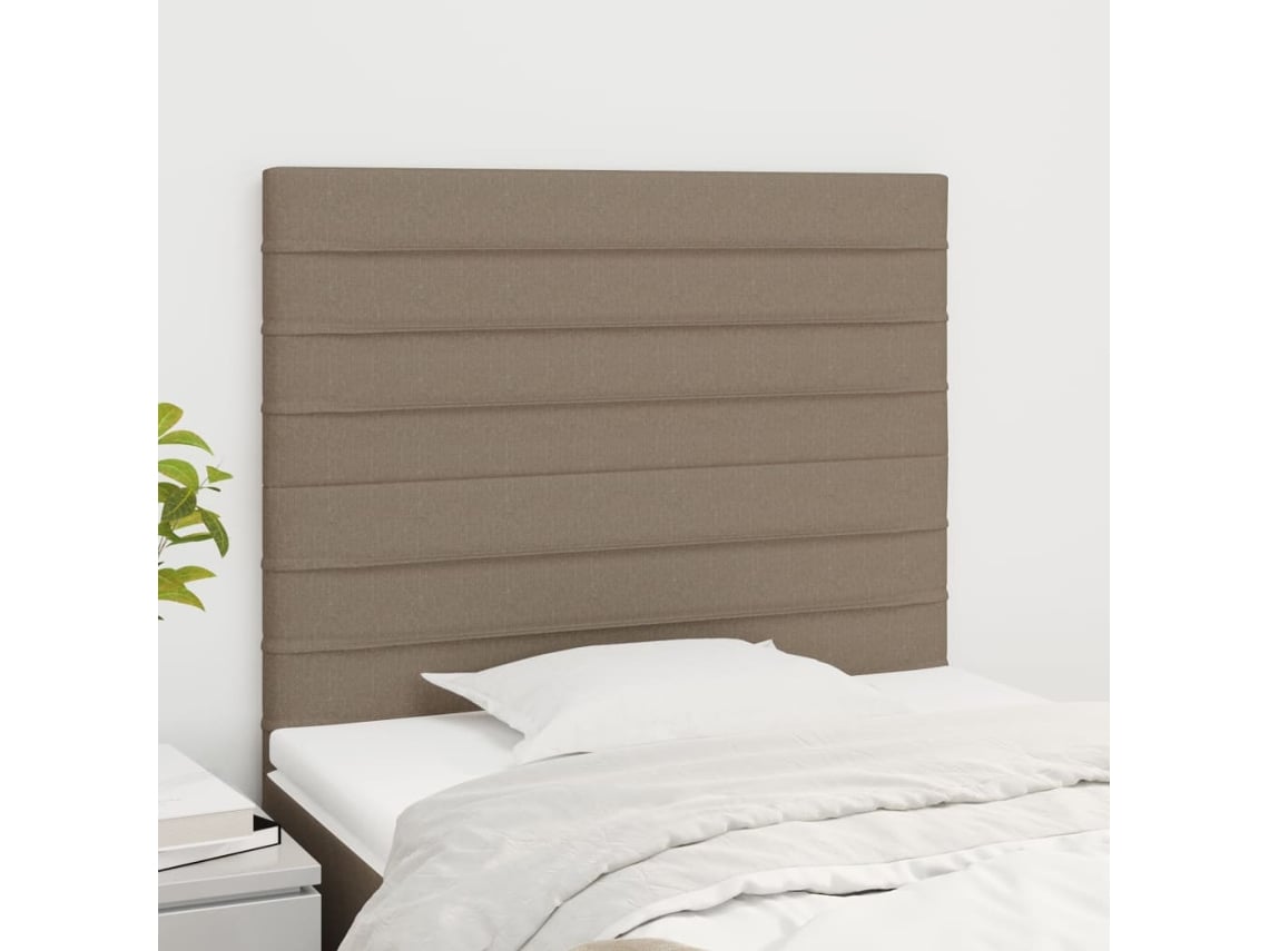 Cabeceros 2 Unidades De Tela Gris Taupe 90x5x78/88 Cm