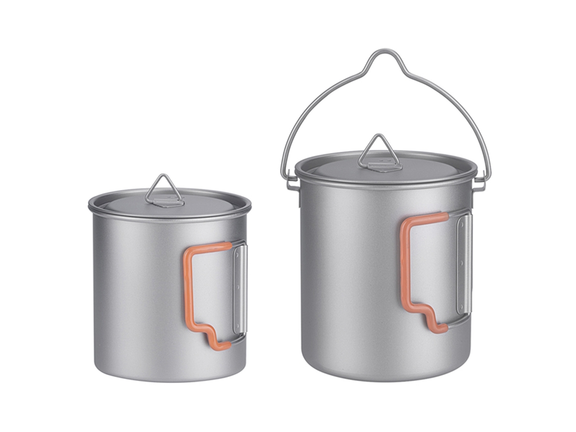 Tazas De Camping Apilables De Titanio Con Asa Plegable, Tazas De Viaje Portátiles Para Uso Al Aire Libre.