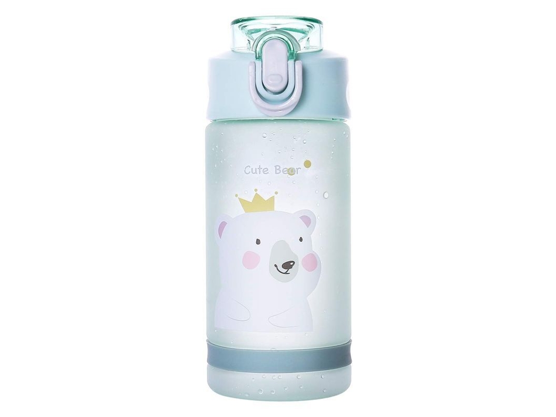 Botella De Agua Linjou Con Pajita, Termo De Plástico Para Hidratación (550 Ml, Verde)