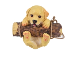 Estatua colgante de perro de resina para jardín