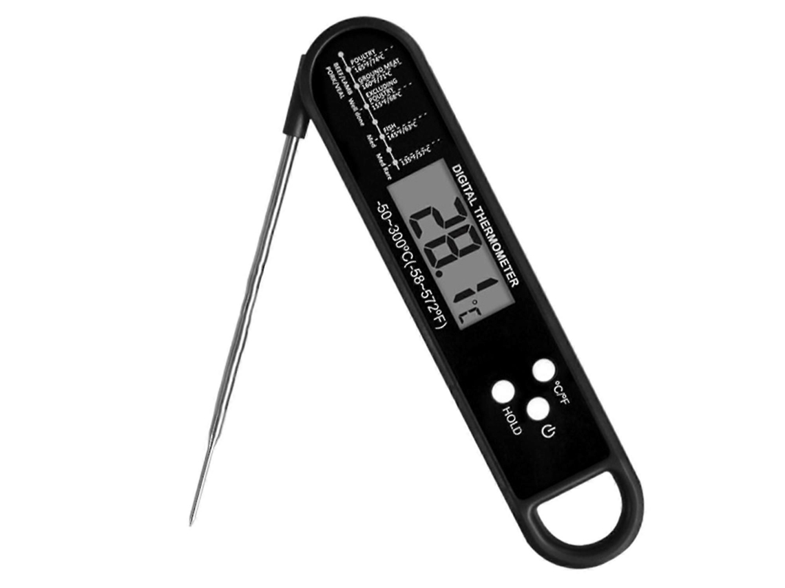 Termómetro digital para alimentos, apto para carne, fácil de leer, plegable, resistente al agua, para uso en la cocina, de GOKOCO.