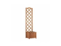 Relaxdays Caixa Trepadeira Em Madeira, Vaso De Jardim Com Treliça, 25 L, Suporte 150 Cm À Prova D’água, Natural