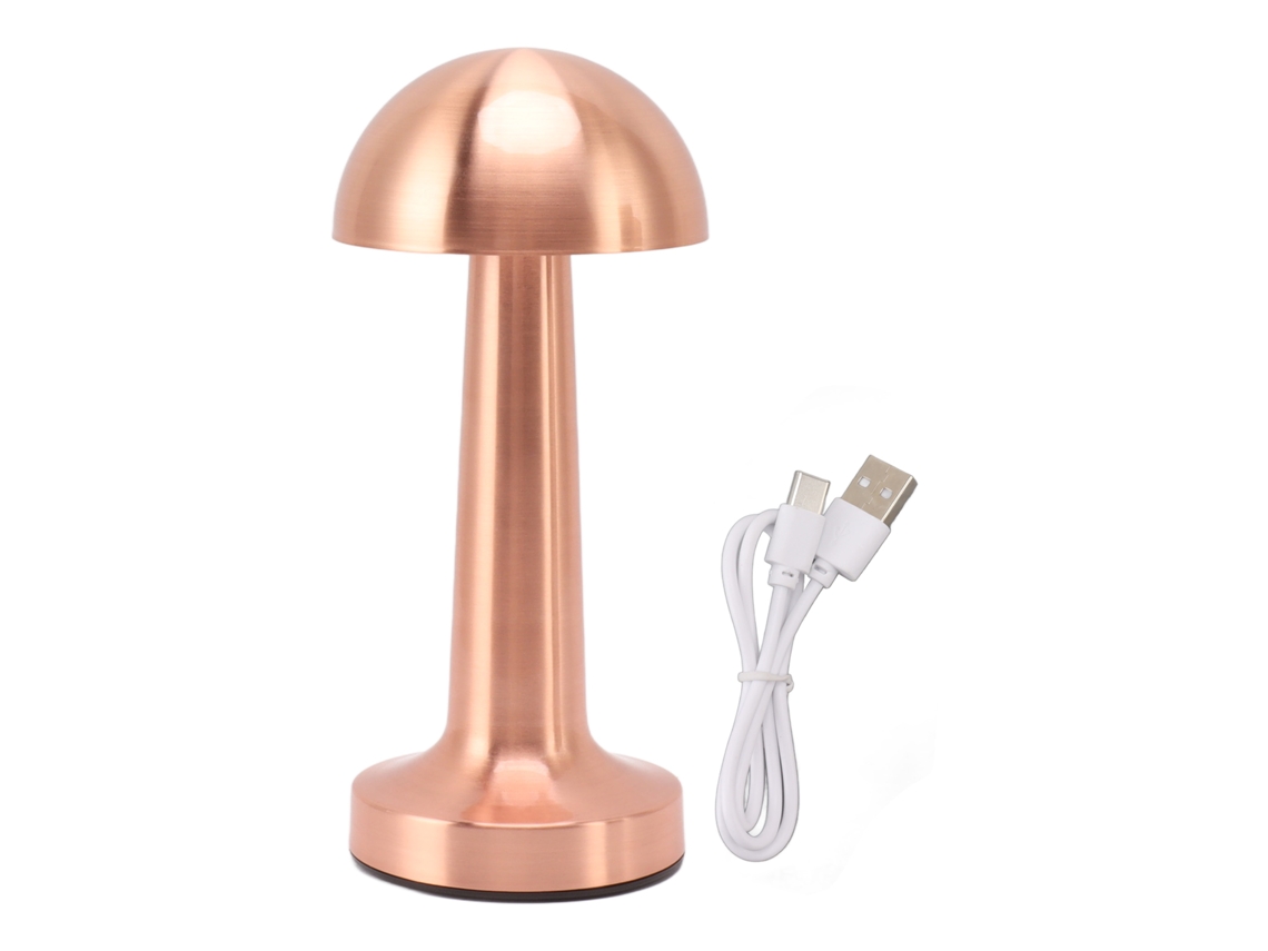 Rebe-lámpara De Mesa Hongo Recargable Luz De Dormitorio Regulable Por Toque Decoración Hogar