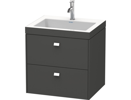 Lavabo para muebles DURAVIT Brioso c-bonded con subestructura de 60,0x48,0 cm 2 cajones incl. hueco para sifón y faldón sin rebosadero con banco