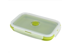 Fiambrera Plegable De Silicona De 800 Ml, Portátil, Para Almacenar Alimentos, Color Verde.