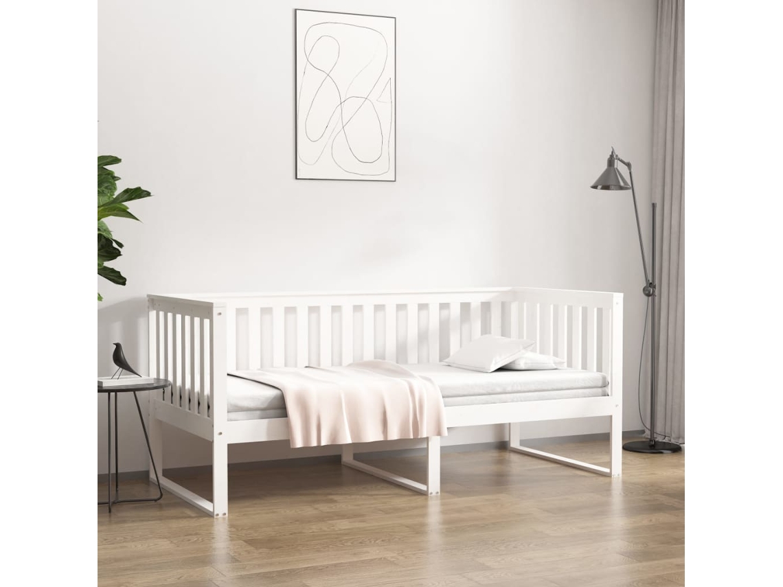 Cama Individual | Sofá Cama Sin Colchón Madera Maciza De Pino Blanco 90x200 Cm