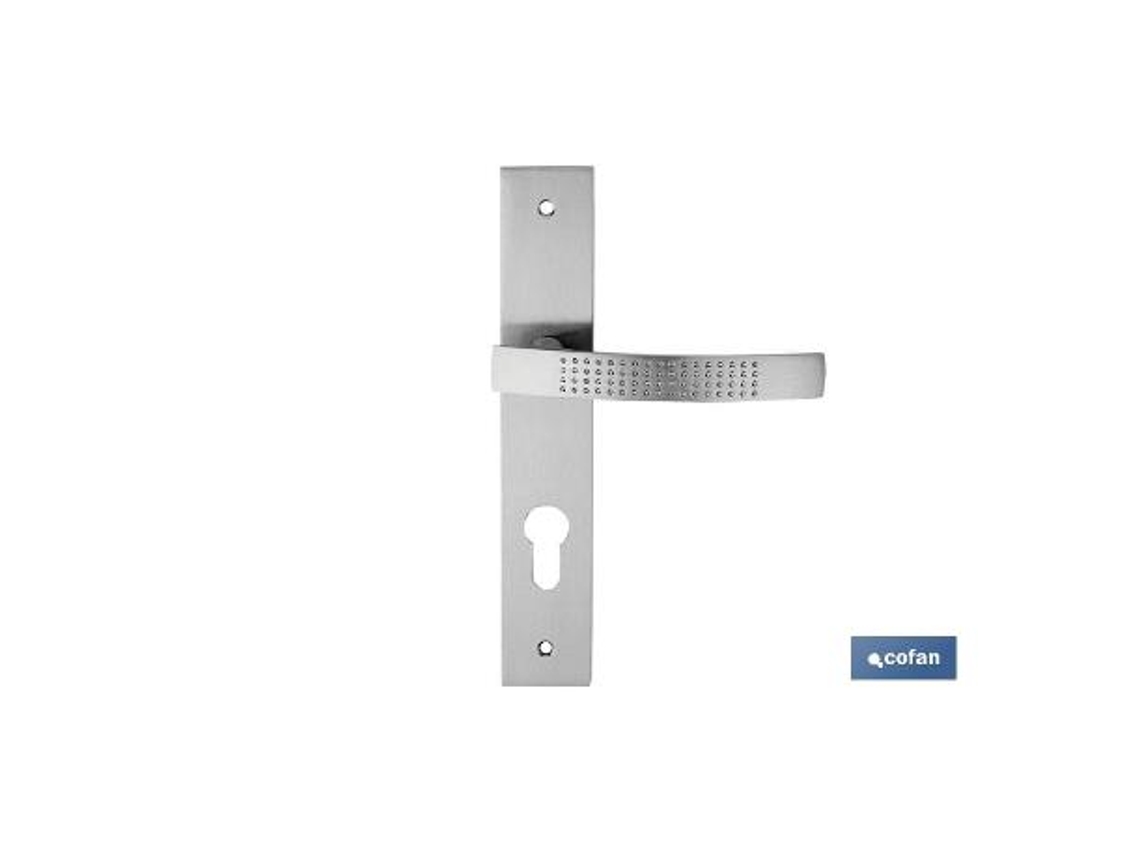 Juego manivela con placa y hendidura cerradura alu-zamak