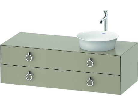 DURAVIT Tulip blanco, mueble de baño colgado en la pared, ancho 1300 x profundidad 550mm, con 2 cajones, con tirador, WT4992R