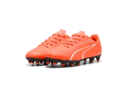Botas de fútbol Puma Vitória FG/AG para niños, color rojo y negro, para césped artificial.