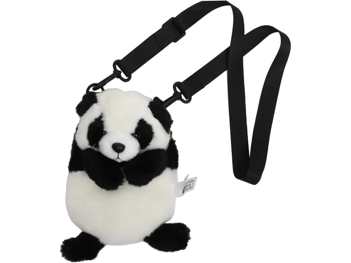 Bolso De Hombro De Terciopelo Con Forma De Panda, Suave Y Adorable, Ideal Para Viajes Cortos.