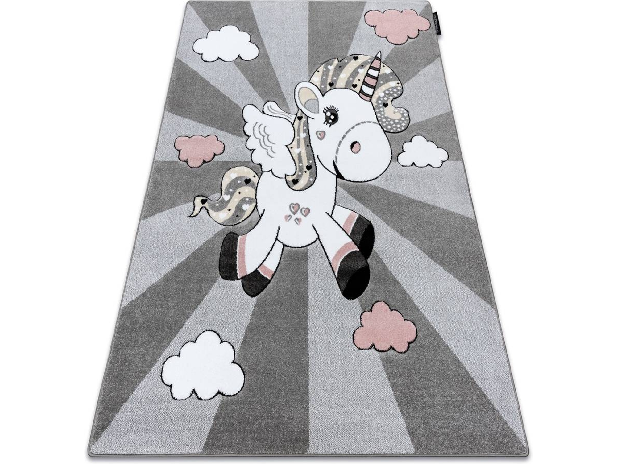 Alfombra DYWANY LUSZCZOW Petit Unicorn (Gris - 180 x 270 cm - Polipropileno)