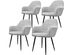 Conjunto de 2 Sillas de Comedor ECD 37 Gris (Microfibra, Metal - 58x43x83 cm)
