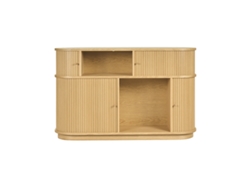 Consola vintage en madera Clara con puertas y correderas de roble L120 cm Epic Miliboo