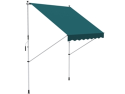 Toldo Manual Retrátil 200x150 Cm Com Manivela De Alumínio Ângulo Ajustável Proteção Solar Para Varanda Jardim Pátio Verde