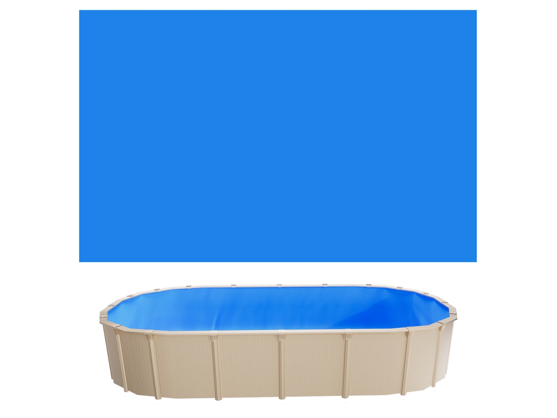 Revestimiento de piscina ovalado VEVOR, 360 x 623 cm, con Unibead y panel de vinilo de 120 cm, azul