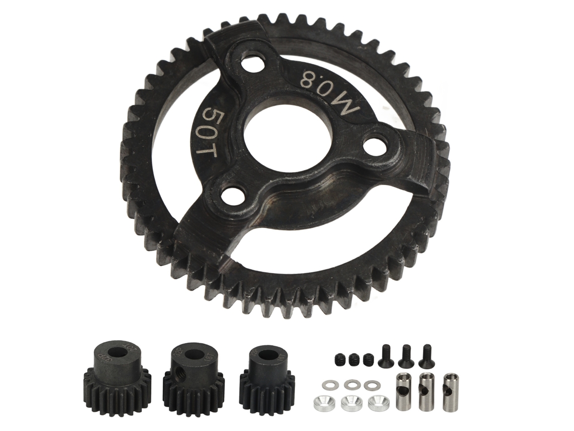 Juego De Engranajes Para Coche Rc 32p 0.8m 50t Con Engranajes Pequeños 16t 18t 20t De Acero Para Slash 2wd 1/10