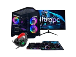 Ordenador Gaming Nitropc Pack Silver Plus Negro – AMD Ryzen 5 5500, RTX 3050 8GB, 16GB DDR4, 1TB M2, Win11 Pro, Accesorios + monitor 24" FHD 165Hz IPS