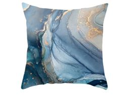 Serie Arte a Tinta Funda Decorativa de Almohada Azul