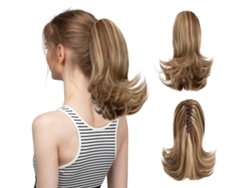 Peluca, extensión de cola de caballo con clip para mujer, microrizada (estilo 4/30cm) Gertiz