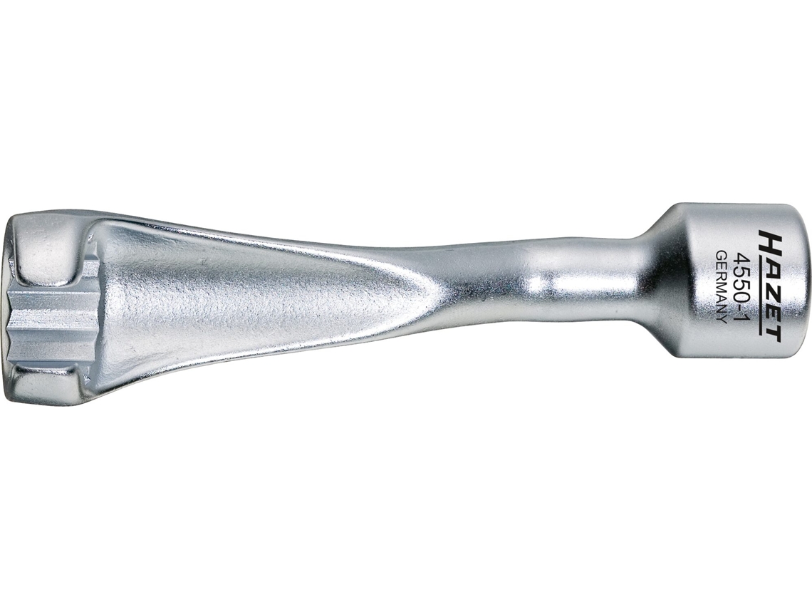 4550-1 Llave para la tubería de inyección: Cuadrado hueco 1/2 pulgadas (12,5 mm) Perfil hexagonal doble exterior 17 mm HAZET