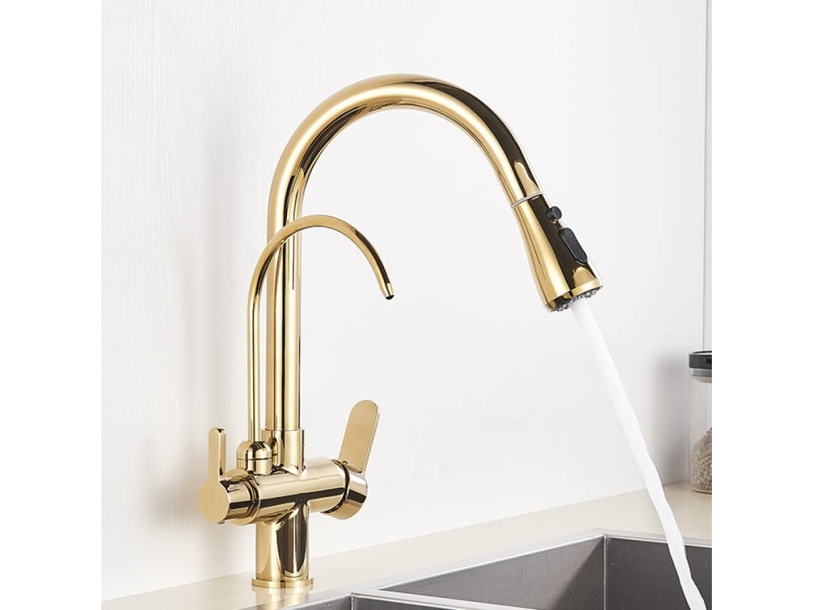 Grifo De Cocina Táctil De 360°, Negro Mate, Con Función De Agua Pura.