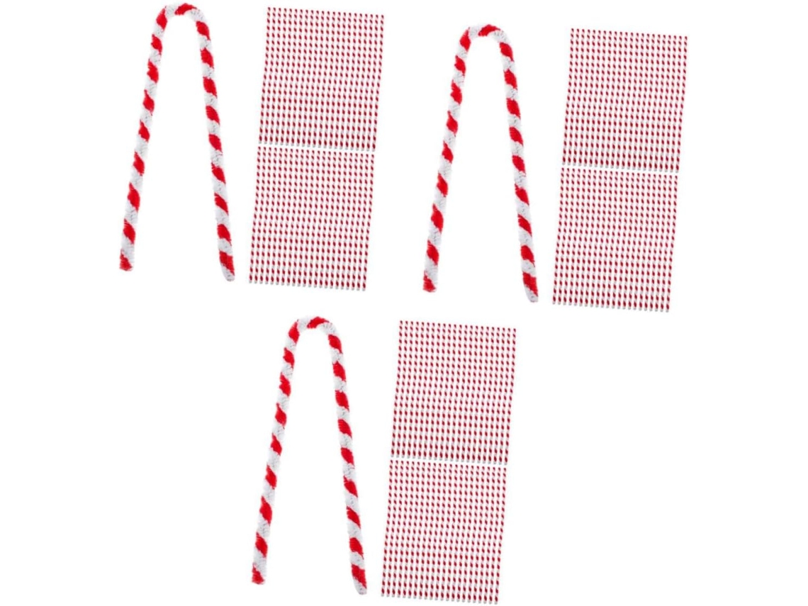 150 piezas de alambre de chenilla flexible, bicolor, rojo y blanco, para manualidades infantiles.