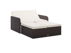 Conjunto de jardín de 2 piezas con cojines de mimbre marrón de DKD Home Decor