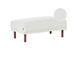 Ottomana Beliani Holt de Bouclé Blanco 112x67x44