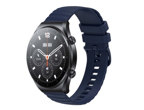 Correa de reloj inteligente para Xiaomi MI Watch S1 Pro Correa de reloj de silicona de color sólido con patrón de puntos ondulados de 22 mm (azul m...