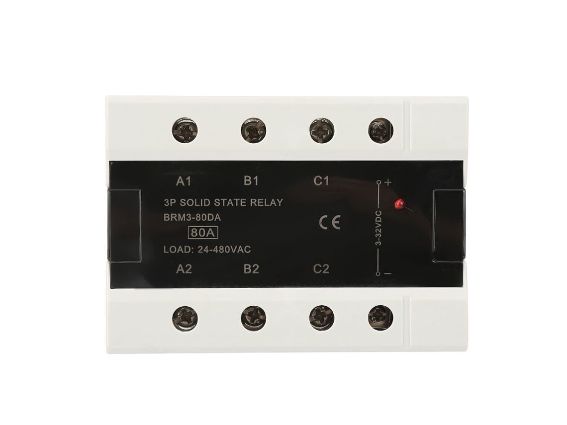 Relé De Estado Sólido Trifásico Brm3-40da 40a 24-480vac Con Potenciómetro Ajustable