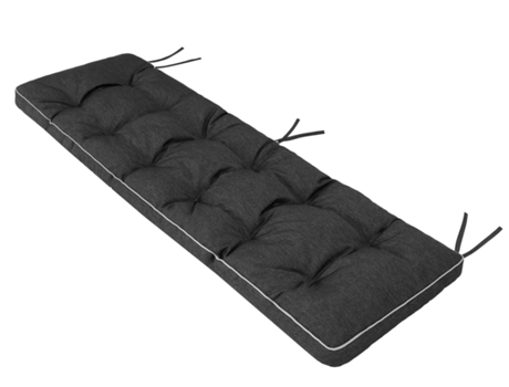 Cojín para banco de jardín con cojín grueso para uso en exteriores. Largo: 180cm, ancho: 50cm - Negro SALES CORE