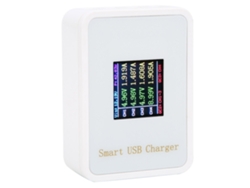 Cargador Inteligente De Teléfono Móvil De 4 Puertos Con Pantalla Lcd Qc3.0 Carga Rápida