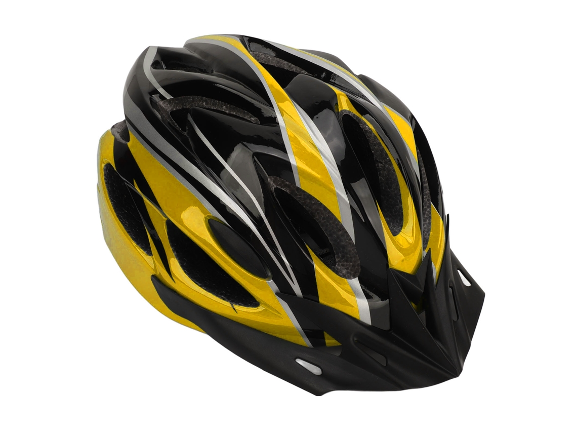 2026-casco De Bicicleta Pc Eps De Alta Densidad Con Orificios De Respiración, Correa Ajustable Y Forro Desmontable Para Deportes Negro Amarillo L