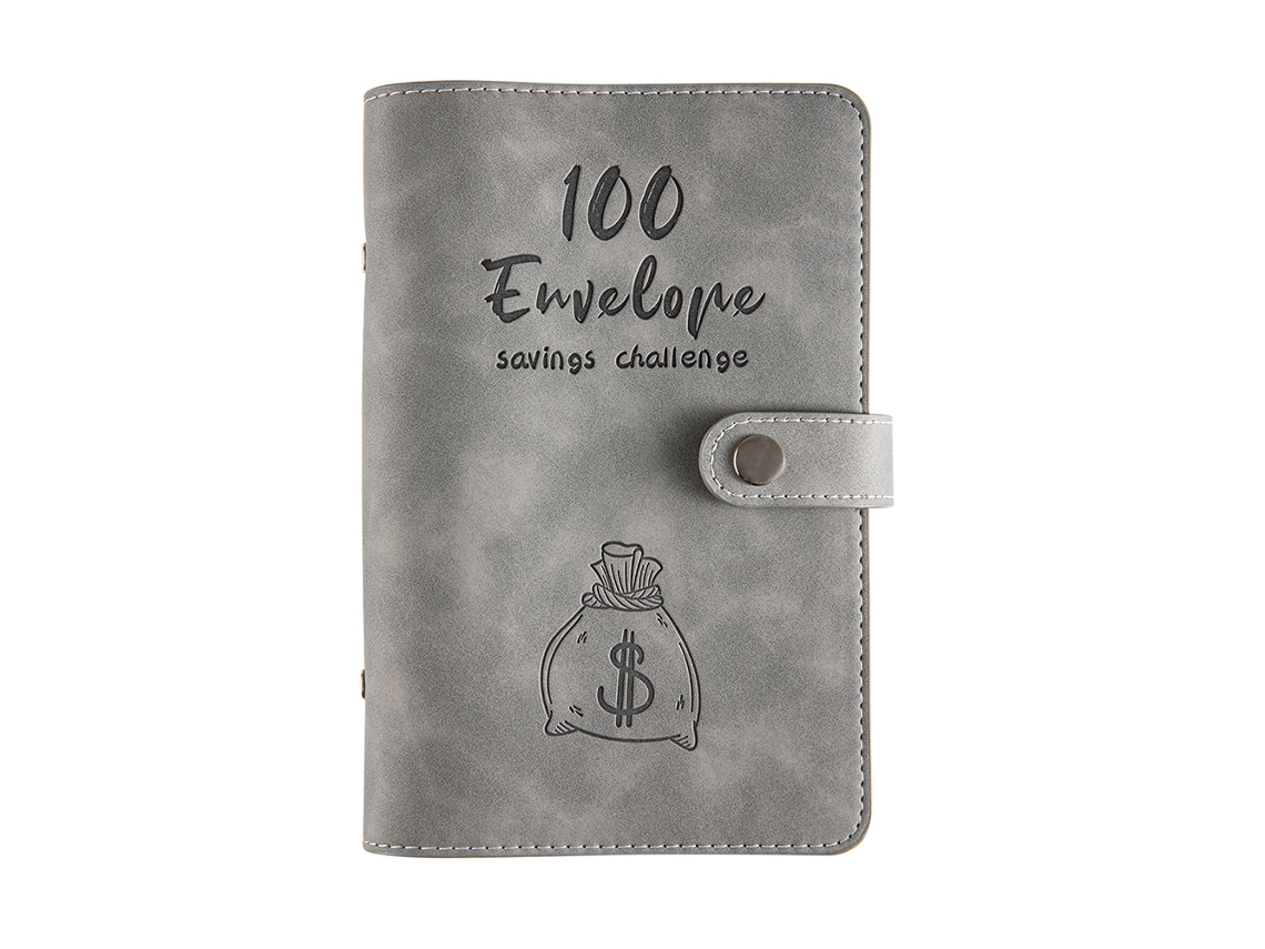 Reto De Ahorro: 100 Sobres, Carpeta De Presupuesto A6 De Piel Sintética, Regalo Para Amigos Y Compañeros De Trabajo.