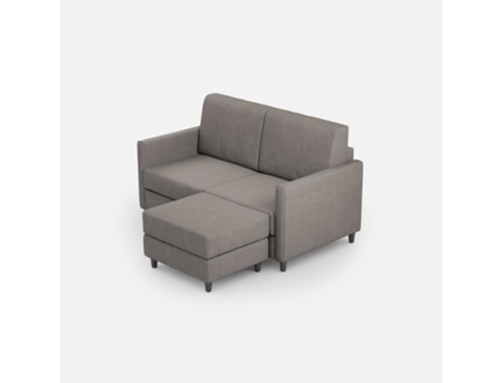 Sofá de 2 plazas (dos asientos de 60 cm) puf Dimensiones Ancho 138 Fondo 155 Color gris ITYHOME