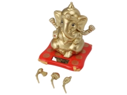 Estatua dorada solar de Ganesha para la decoración del coche y del hogar.