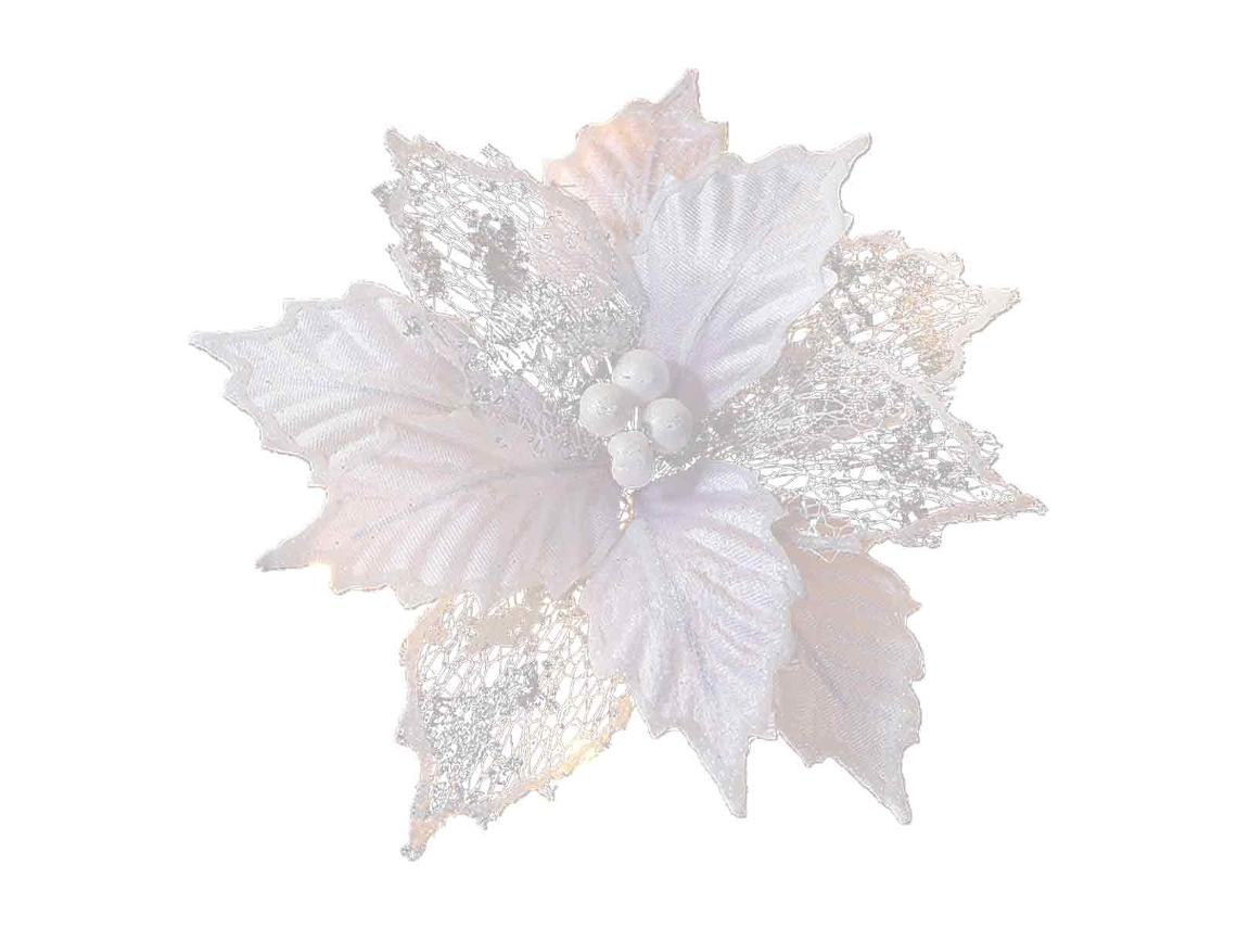 Flor de Pascua con purpurina, grande, para decoración navideña RNEMITERY