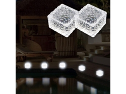 2026-luz Solar Ladrillo De Pvc De Luz Blanca Fría 2 Piezas Para Jardín Y Exteriores